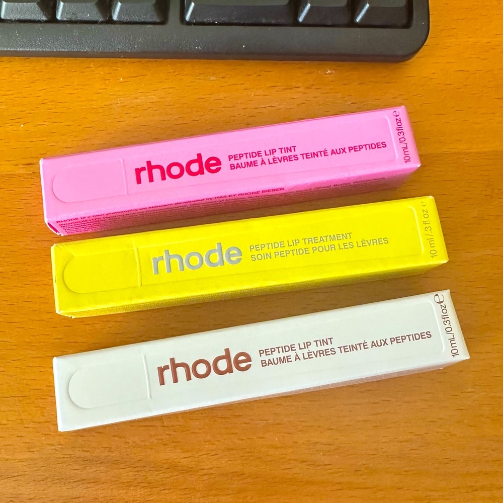 Rhode bundle passionfruit jelly, cinnamon roll and jelly bean lip tints